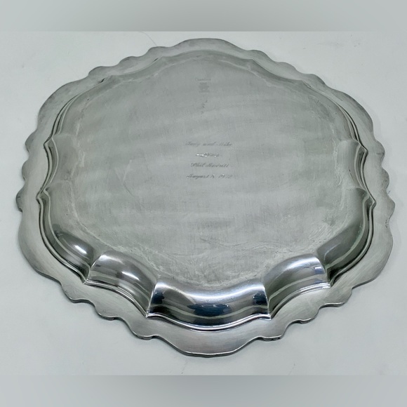 1972 Vtg International Silver Countess “D” Inscribed Ornate Wedding Platter - Picture 10 of 16